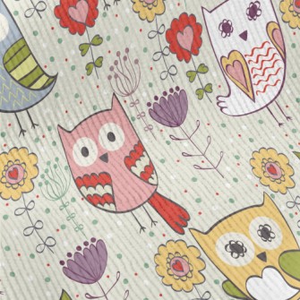 Various Colorful Owls Standard Corduroy