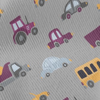Yellow And Purple Cars Standard Corduroy