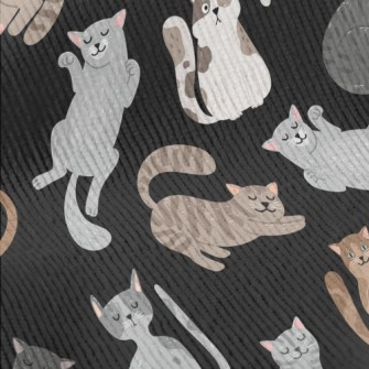 Hand Drawn Leisurely Cat Standard Corduroy