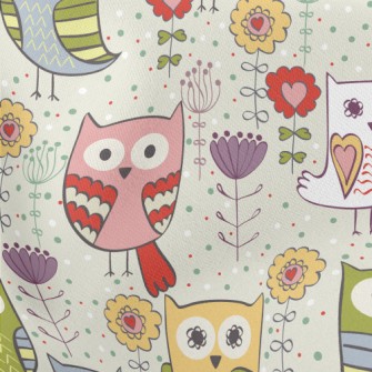 Various Colorful Owls Stretch Ponte