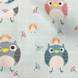 Colorful Silly Owl Micro Fleece