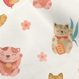 Colorful Cute Lucky Cat Micro Fleece