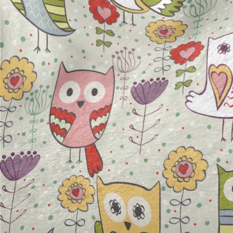 Various Colorful Owls Minky