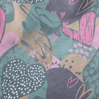Colorful Messy Love Pattern Minky