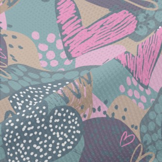 Colorful Messy Love Pattern Piqué