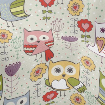Various Colorful Owls Lightweight Performance Linen