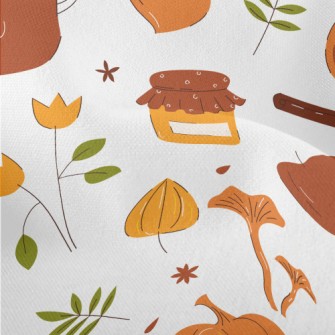 Autumn Hand Drawn Pattern Lightweight Performance Linen