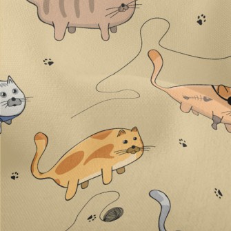 Cute Cats In Various Costumes Lightweight Performance Linen