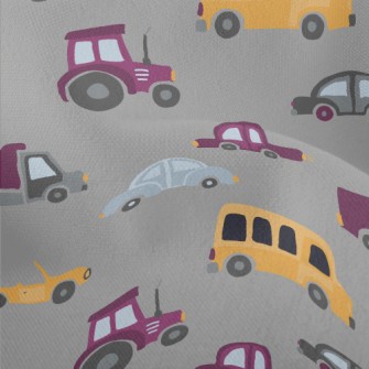 Yellow And Purple Cars Lightweight Performance Linen