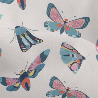 Colorful Abstract Butterflies  Lightweight Performance Linen