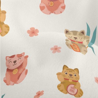 Colorful Cute Lucky Cat Lightweight Performance Linen