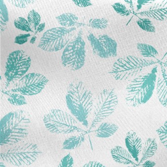 Green Leaf Rubbing Jersey Backed Fleece