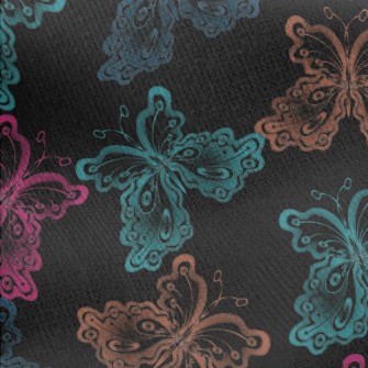 Colorful Gorgeous Butterfly Jersey Backed Fleece