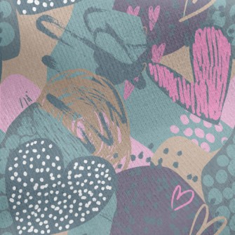 Colorful Messy Love Pattern Jersey Backed Fleece
