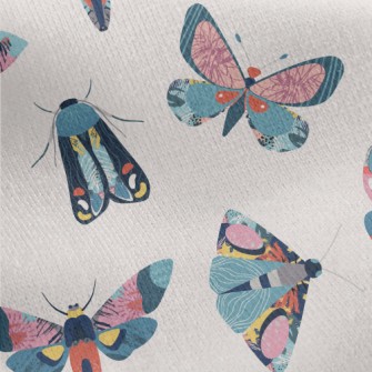 Colorful Abstract Butterflies  Jersey Backed Fleece