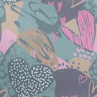 Colorful Messy Love Pattern Pongee