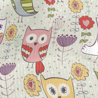 Various Colorful Owls Stretch Jersey