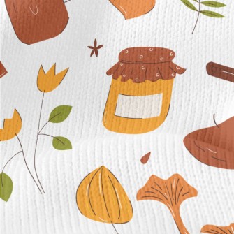 Autumn Hand Drawn Pattern Stretch Jersey