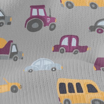 Yellow And Purple Cars Stretch Jersey