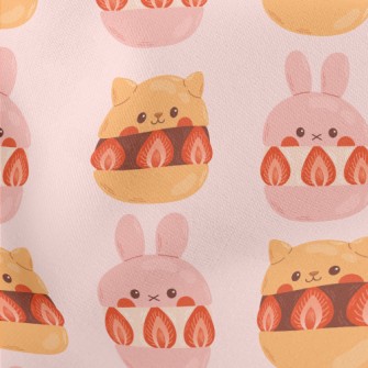 Animal-shaped Strawberry Desse Lightweight Cotton Poplin