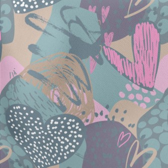 Colorful Messy Love Pattern Lightweight Cotton Poplin