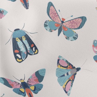 Colorful Abstract Butterflies  Lightweight Cotton Poplin