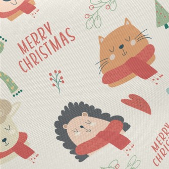 Animals Wearing Scarves For Ch Midweight Cotton Poplin