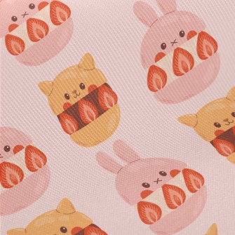Animal-shaped Strawberry Desse Midweight Cotton Poplin