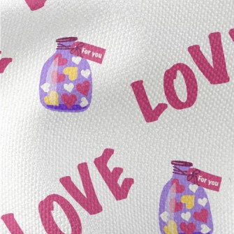 Love Text Sugar Jar Waterproof Canvas