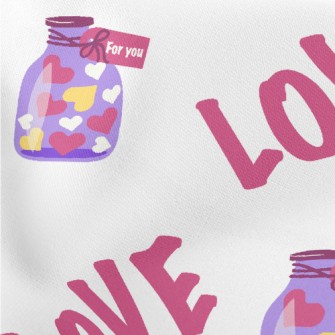Love Text Sugar Jar Lightweight Cotton Poplin