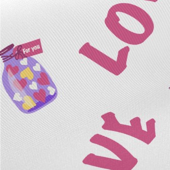 Love Text Sugar Jar Midweight Cotton Poplin