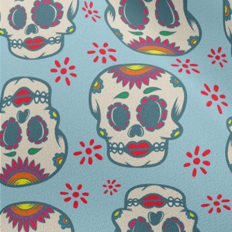 Retro Red Lips Skull Chiffon
