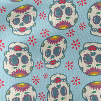 Retro Red Lips Skull Waterproof Canvas