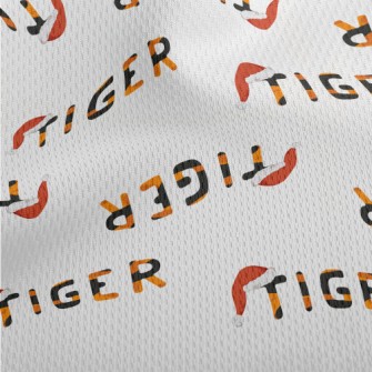 Playful Tiger Text Athletic Mesh Flat Back