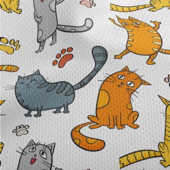 Happy And Sad Little Cat Athletic Mesh Flat Back