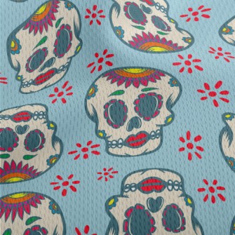 Retro Red Lips Skull Athletic Mesh Flat Back