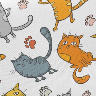 Happy And Sad Little Cat Twill