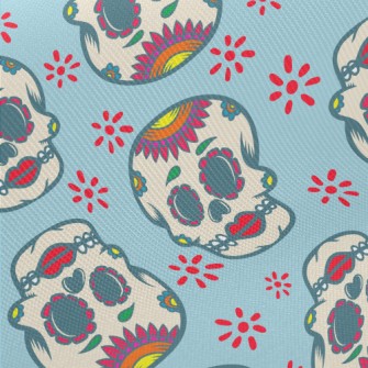 Retro Red Lips Skull Twill