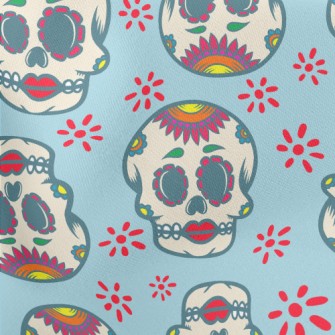 Retro Red Lips Skull Stretch Ponte