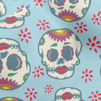 Retro Red Lips Skull Micro Fleece