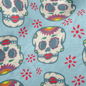 Retro Red Lips Skull Minky