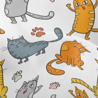 Happy And Sad Little Cat Lightweight Performance Linen