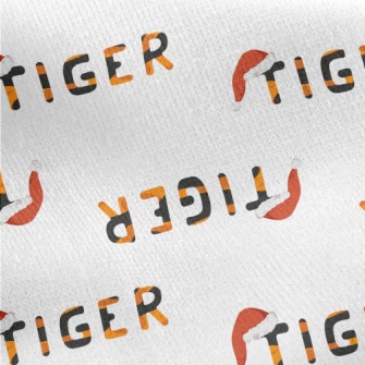 Playful Tiger Text Jersey Backed Fleece