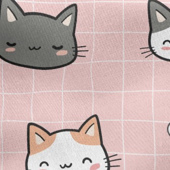 Kawaii Kitten Jersey Backed Fleece