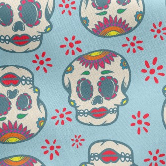 Retro Red Lips Skull Jersey Backed Fleece