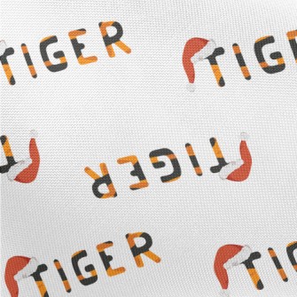 Playful Tiger Text Pongee