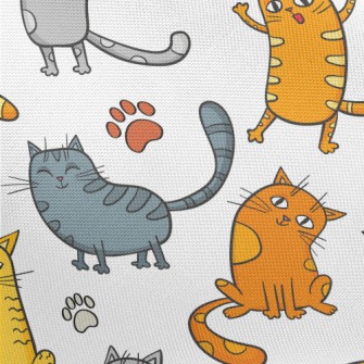 Happy And Sad Little Cat Pongee