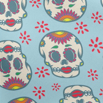 Retro Red Lips Skull Pongee