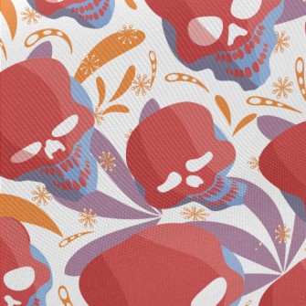 Evil Skull Face Midweight Cotton Poplin