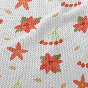 Christmas Red Berries Birdseye Piqué